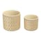 Gold Stoneware Pots with Geometric Pattern Set